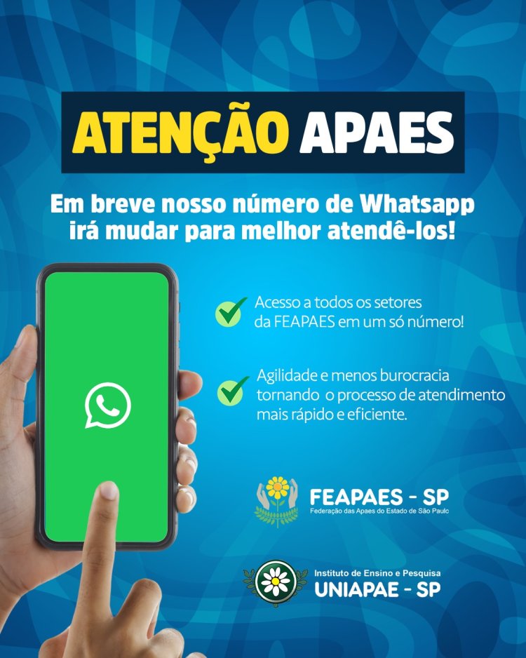 Mudança no whatsapp da FEAPAES-SP