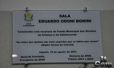APAE de Itápolis inaugura sala de Educação Infantil - TEA