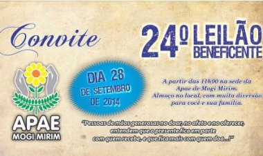 APAE de Mogi Mirim organiza leilão para o próximo dia 28