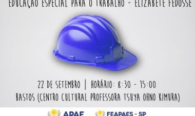 Inscrições abertas para palestra de Educação para o Trabalho, em Bastos