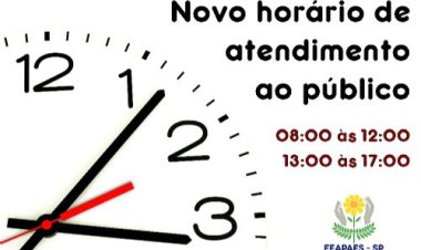 Federação informa novo horário de atendimento ao público