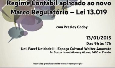 Inscrições abertas para curso de contabilidade aplicada à Lei 13.019
