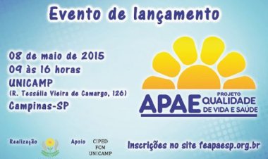 Lançamento do projeto APAE Qualidade de Vida e Saúde será em maio