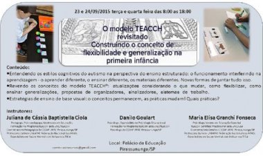 Curso sobre modelo TEACCH será nesta quarta-feira