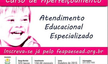 Federação das APAEs do Espírito Santo oferece curso sobre AEE à distância