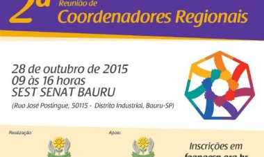 Reunião de Coordenadores Regionais será realizada no próximo dia 28
