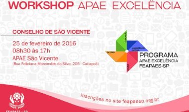APAE de São Vicente receberá workshop APAE Excelência na próxima quinta-feira