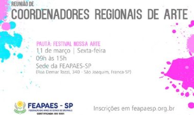 FEAPAES-SP convoca Coordenadores Regionais de Arte para reunião