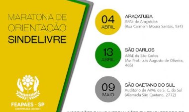 Abril e maio serão meses de Maratona de Orientação Sindelivre