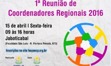 Inscrições para reunião de coordenadores regionais se encerram hoje