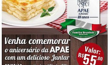 APAE de Jundiaí convida para jantar de 59 anos da organização