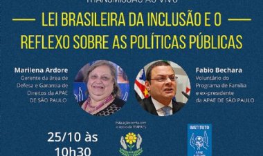 Instituto APAE de São Paulo fará transmissão ao vivo sobre a LBI
