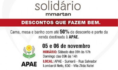 APAE Sumaré promove Bazar com promoções de 50% de desconto