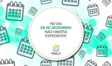 Comunicado referente ao expediente de trabalho do dia 08 de dezembro