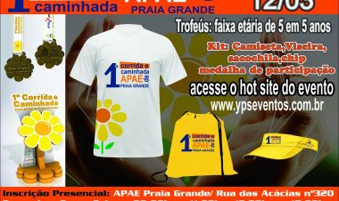 1ª Corrida e Caminhada APAE de Praia Grande acontece em março