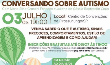 APAE de Pirassununga promove Workshop gratuito sobre autismo para todas as APAES