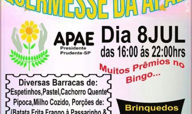 APAE de Presidente Prudente realiza quermesse