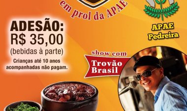 APAE de Pedreira promove a 11ª Feijoada com Samba