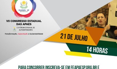 FEAPAES-SP sorteia 5 pacotes de quartos duplos para o VII Congresso Estadual das APAES
