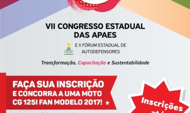 APAES que participarem do Congresso Estadual vão concorrer a uma moto zero quilômetro