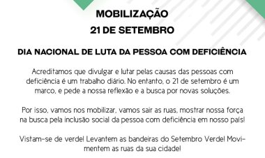 Campanha Setembro Verde promove mobilização no próximo dia 21