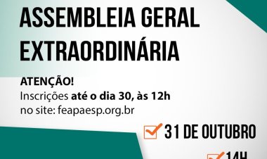 Inscrições para assembleia encerram-se no dia 30