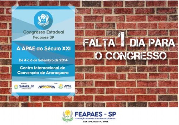 Falta um dia para o Congresso Estadual das APAES