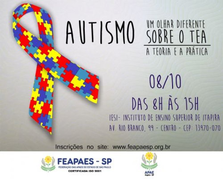 Itapira sedia palestra sobre autismo no próximo dia 08