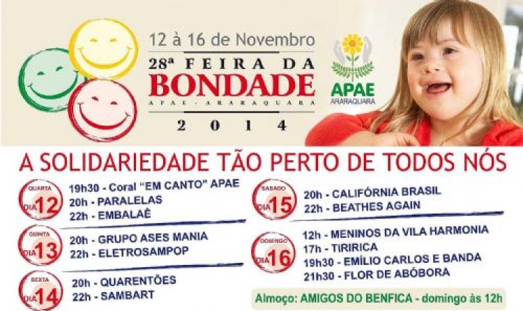 Feira da Bondade da APAE de Araraquara será realizada na próxima semana