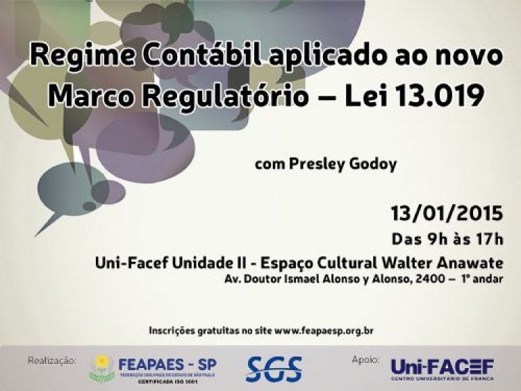 Inscrições abertas para curso de contabilidade aplicada à Lei 13.019