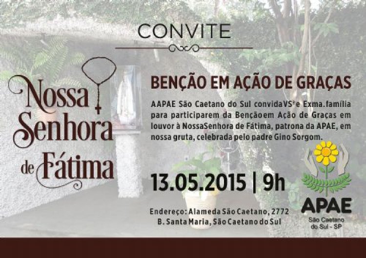 APAE de São Caetano do Sul convida para evento no dia 13