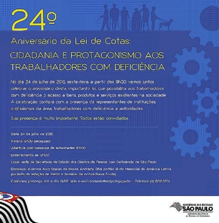 Aniversário da Lei de Cotas será comemorado na próxima sexta-feira