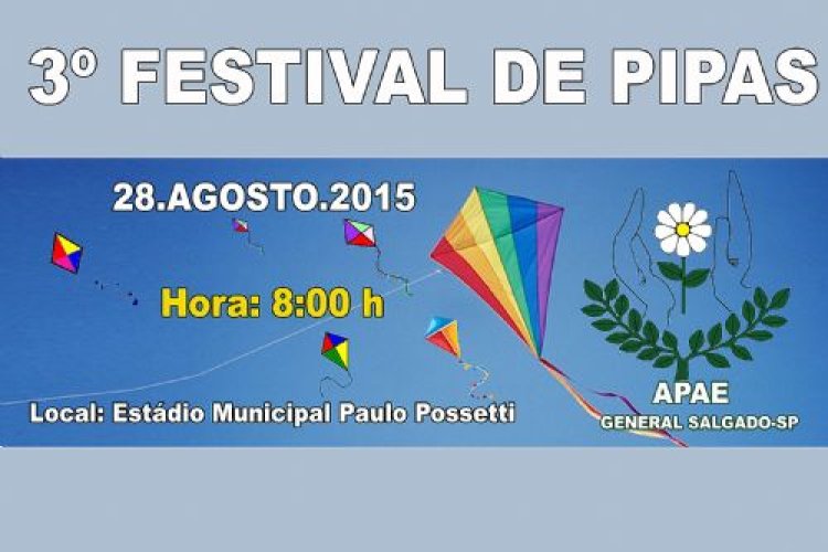 APAE de General Salgado abre inscrições para o 3° Festival de pipas