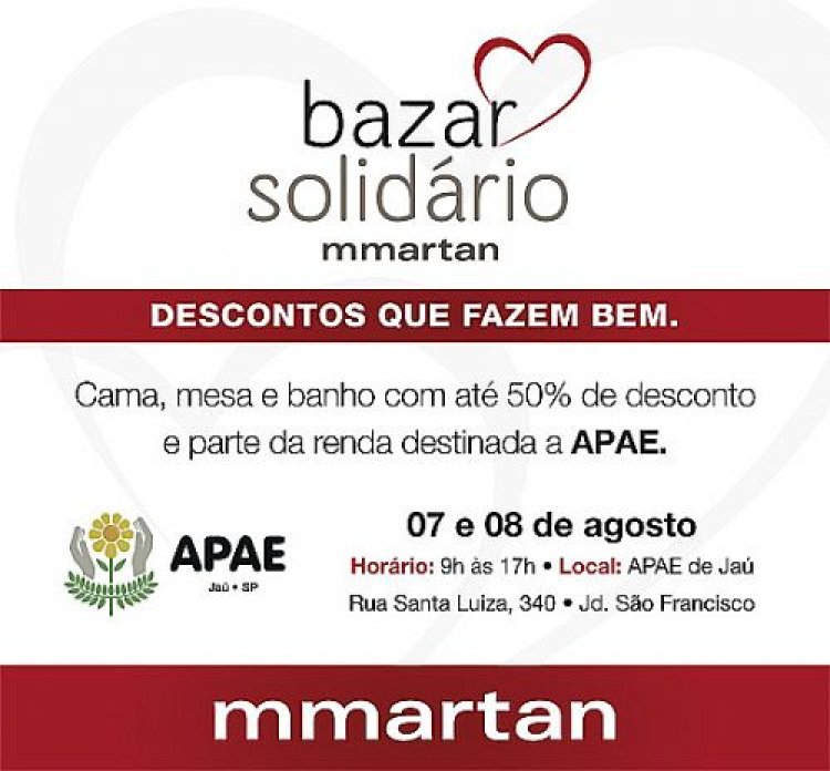 Mmartan realiza bazar solidário na APAE de Jaú