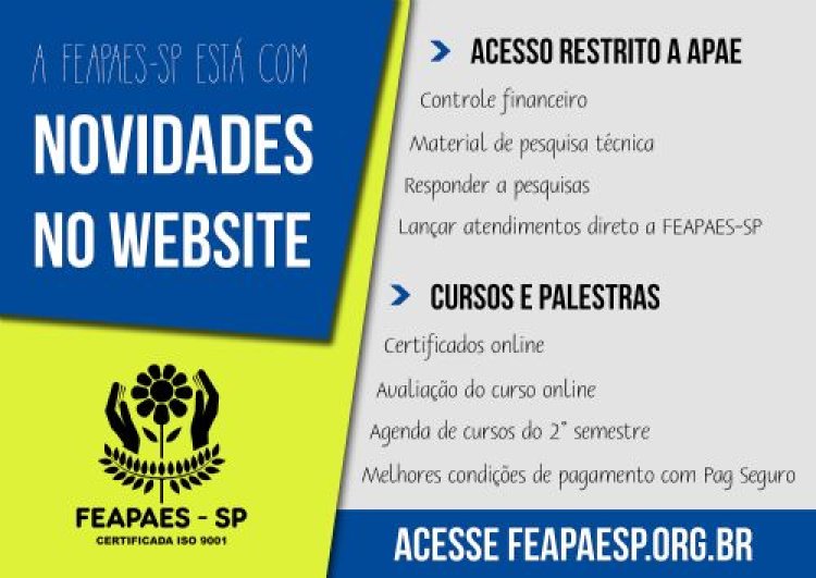 FEAPAES-SP está com novidades no website