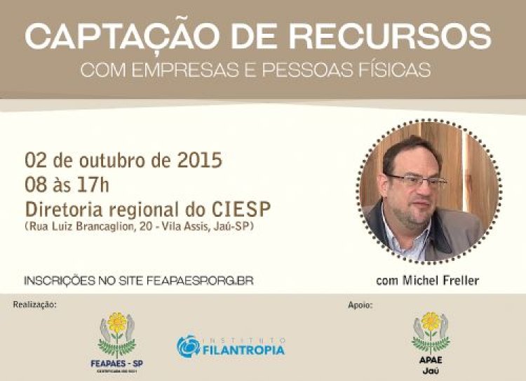 Curso de estratégias para a captação de recursos será no próximo dia 2