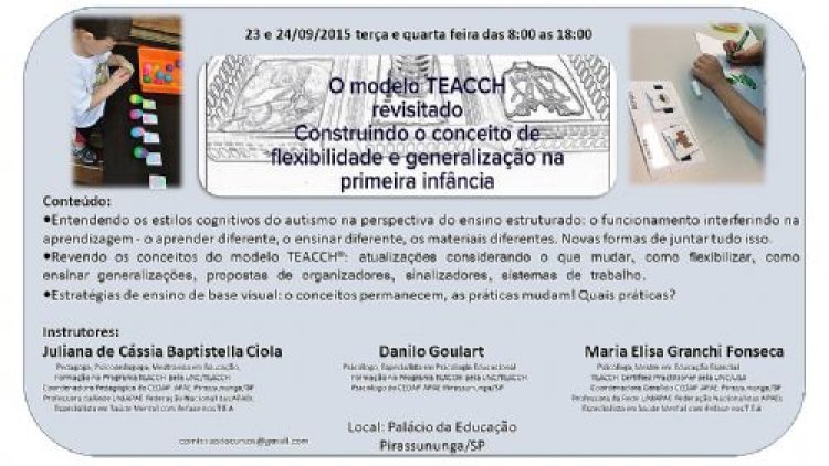 Curso sobre modelo TEACCH será nesta quarta-feira