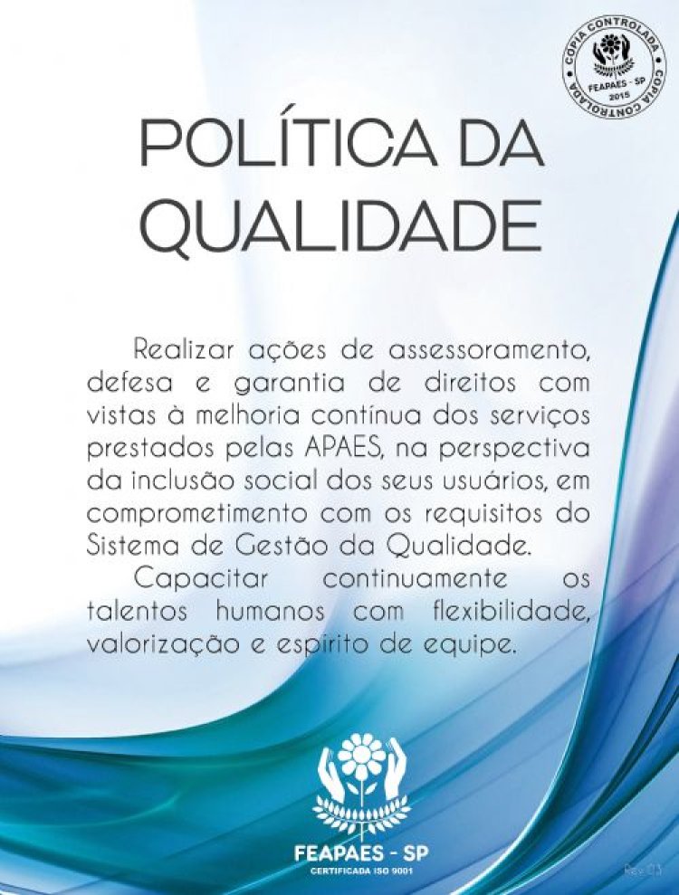 A Política da Qualidade da FEAPAES-SP está de cara nova; Confira 