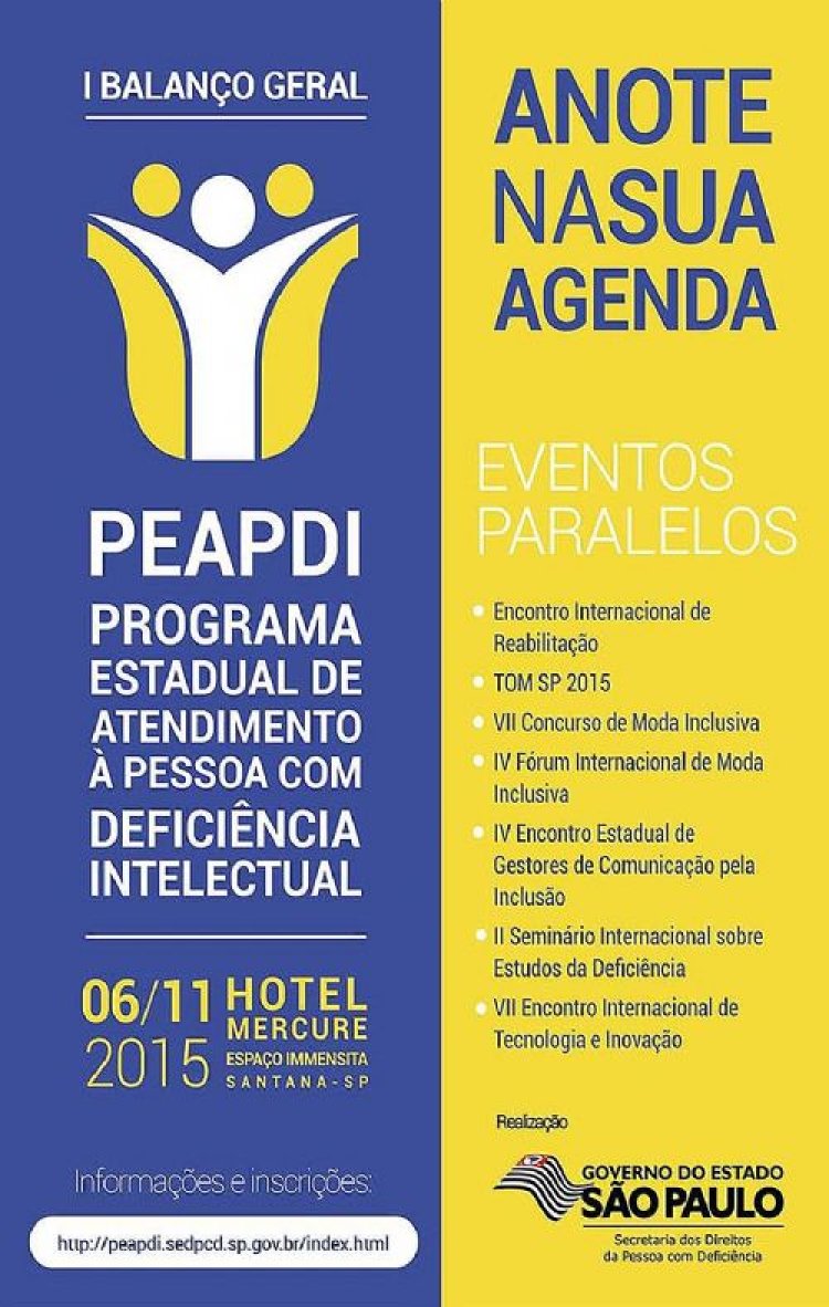 Participe do I Balanço Geral do Programa de Atendimento à Pessoa com Deficiência