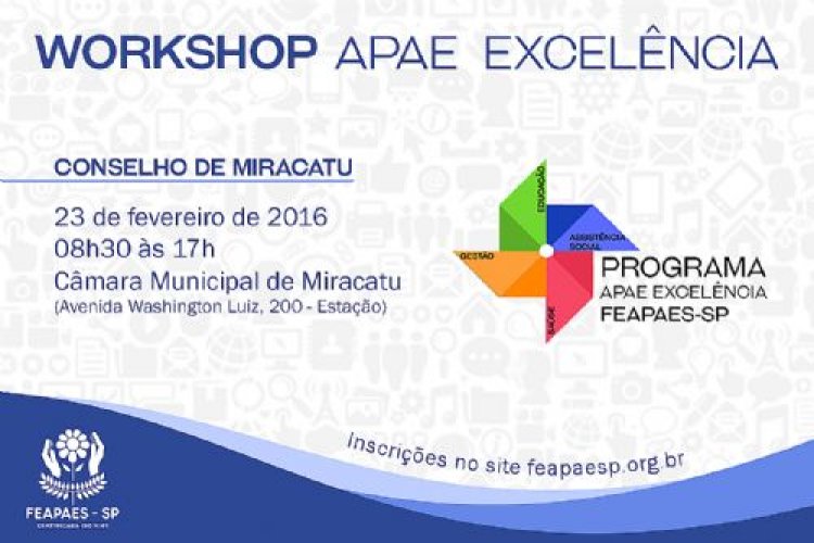 Conselho de Miracatu receberá Workshop APAE Excelência no próximo dia 23