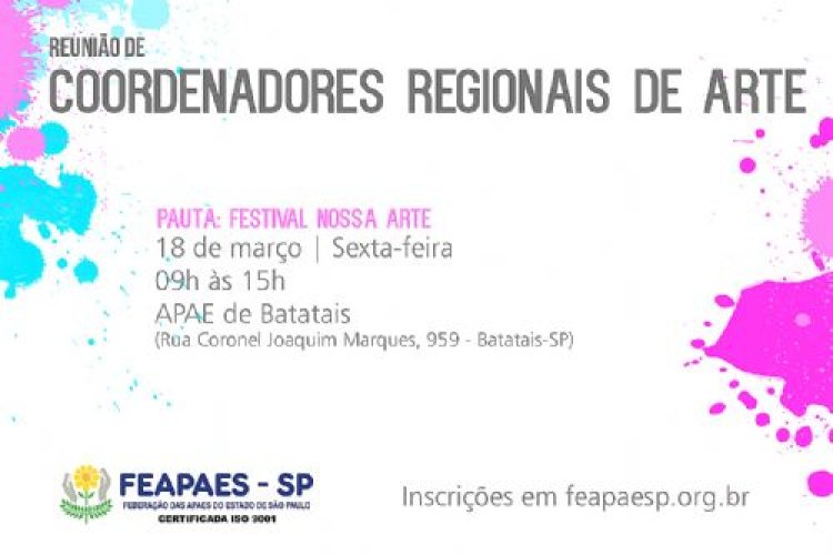 FEAPAES-SP altera data de reunião com Coordenadores de Arte