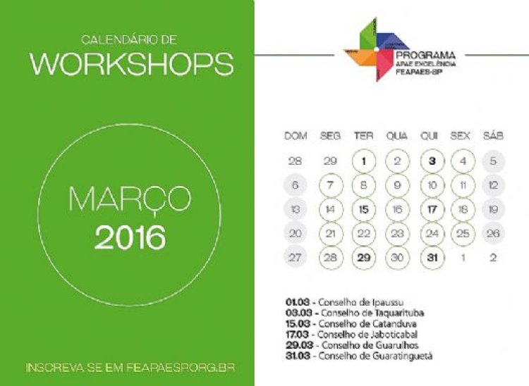 FEAPAES-SP lança calendário de workshops para o mês de março