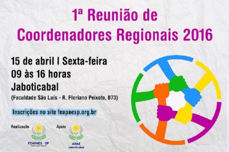 Inscrições abertas para reunião de coordenadores regionais da FEAPAES-SP