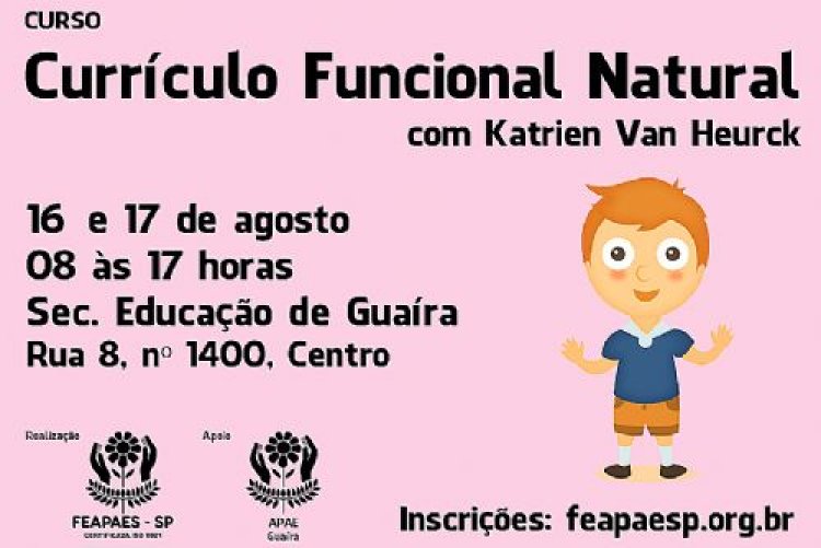 Curso de Currículo Funcional Natural em Guaíra está com inscrições abertas