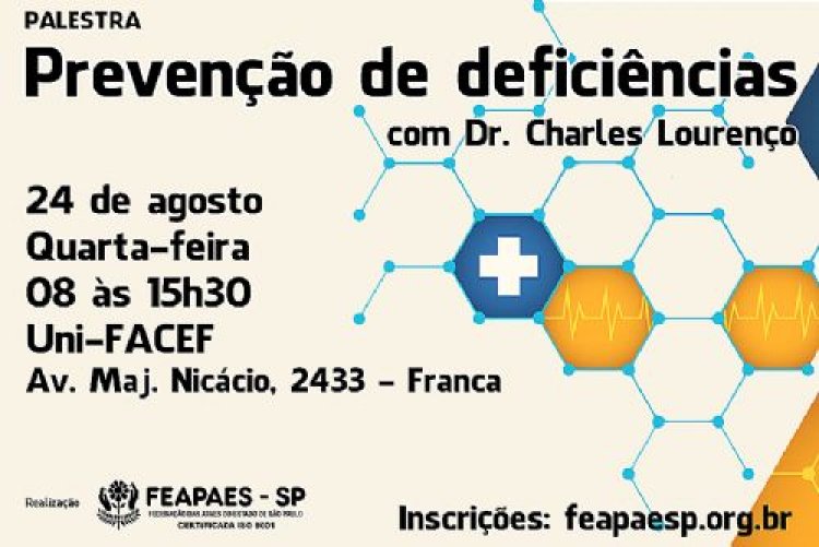 Inscrições abertas para palestra sobre prevenção de deficiência