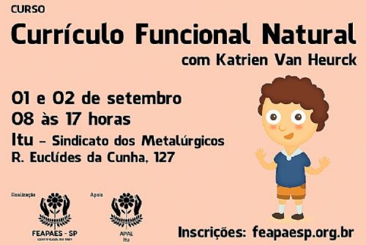 Curso de Currículo Funcional Natural será realizado em Itu