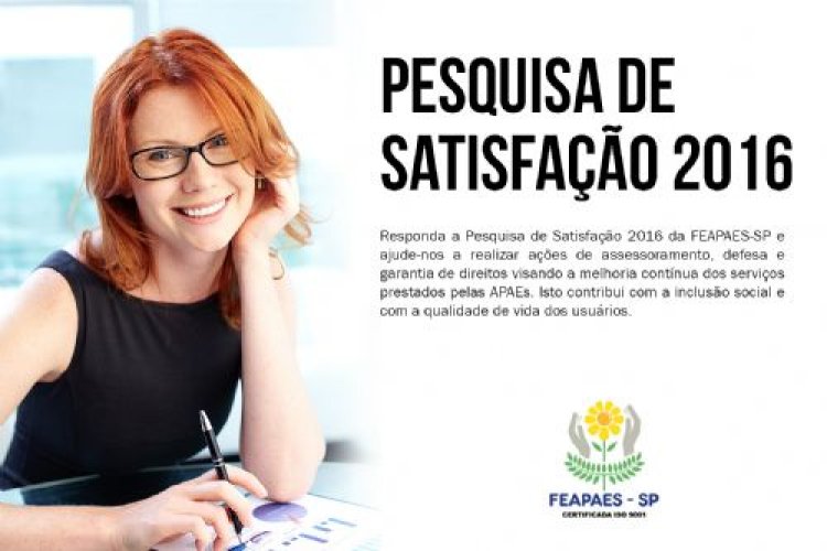 FEAPAES-SP lança pesquisa de satisfação para o ano de 2016