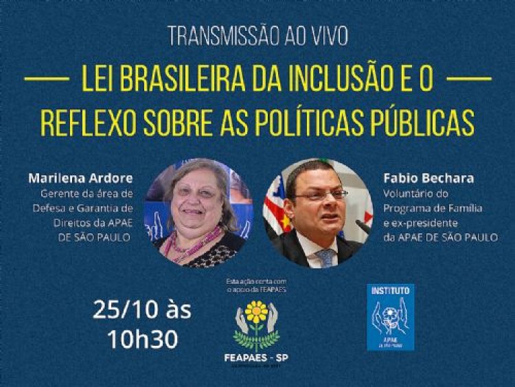 Instituto APAE de São Paulo fará transmissão ao vivo sobre a LBI