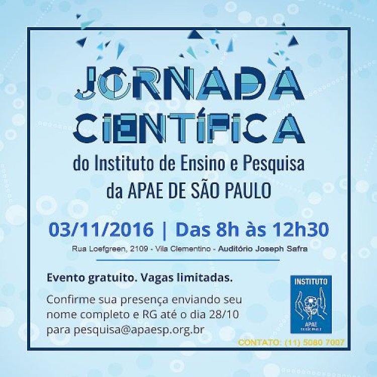 APAE de São Paulo promoverá Jornada Científica