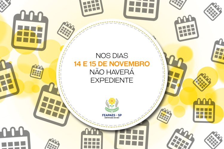 Comunicado referente ao expediente de trabalho dia 14 e 15 de novembro